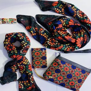 Arasi Scarf-Shawl-Shoulder Bag-Envelope Bag Set featuring elegant Persian designs.