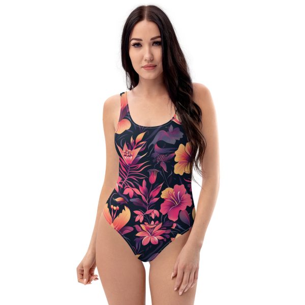 Purple Flourish One-Piece Swimsuit - Funfar